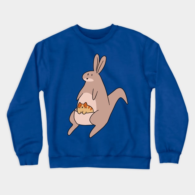 Kangaroo and Tabby Cat Crewneck Sweatshirt by saradaboru